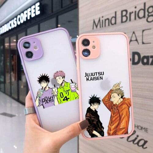 JAMULAR Japan Anime Jujutsu Kaisen Phone Case For iPhone 12 11 Pro 7 XS MAX X XR SE20 8 6Plus Transparent Hard Matte Cover Coque