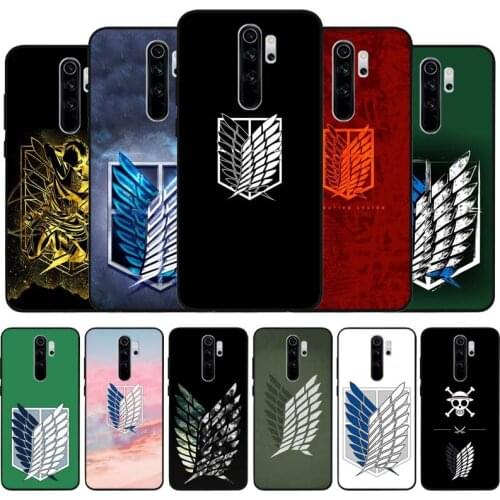 Attack on Titan Pattern black Silicone Phone Case For Redmi note 9 8 7 Pro S 8T 7A Cover