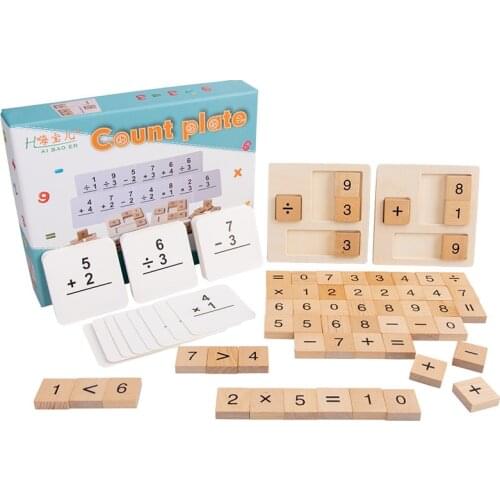 Montessori Wooden Math Toys Mathematics Addition Subtraction Multiplication Division Count Learning Education Kid Baby Child Toy