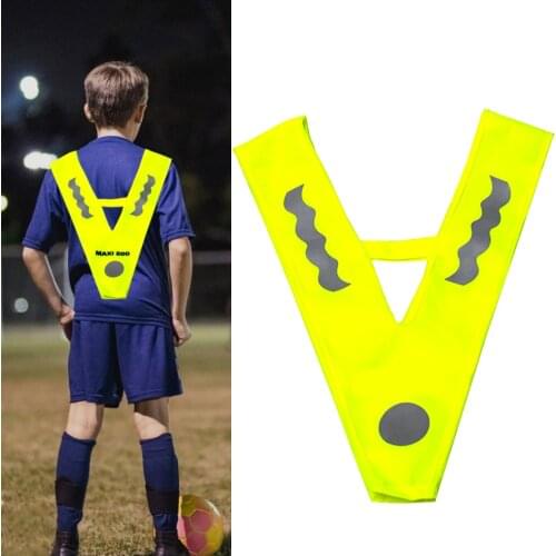 Children' V Shape Reflective Vest Safety Reflective Top Night Sport Vest For Running Cycling Construction Bike Jogging Walking