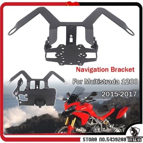 For DUCATI MULTISTRADA 1200 2015 2016 2017 USB charging and Wireless charging Stand Holder Phone Mobile Phone GPS Plate Bracket