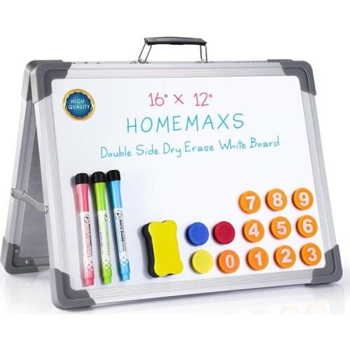 Dry Erase Board Double Sided Personal Desktop A-type Standing White Board Tabletop Message Board Reminder for School Home Office