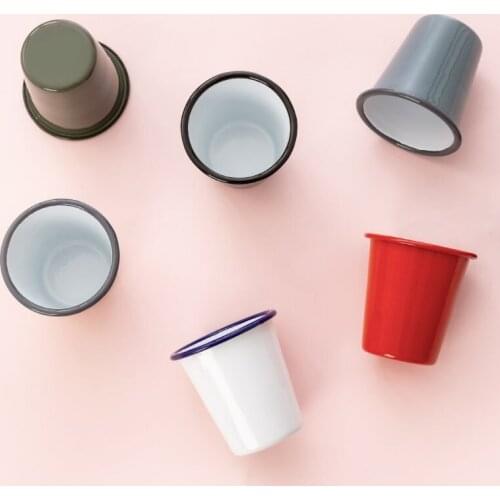 9cm Enamelled Cup 310ml No Handle Coffee Cup Milk Cup Teacup Water Cup Breakfast Cup Tumbler