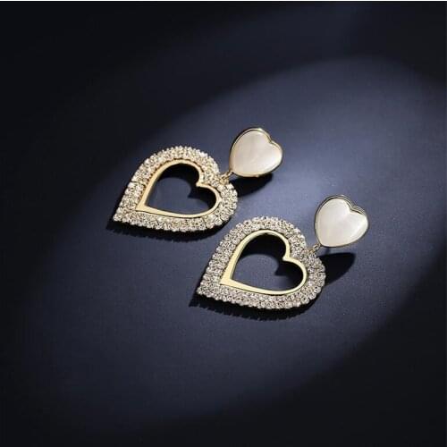 European and American fashion basket empty love earrings female Korean temperament web celebrity eardrop 2021 new tide cold wind