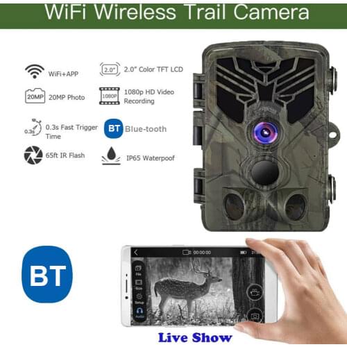 Live Show Wild Trail Camera Wifi APP Blue-tooth Control Hunting Cameras Wifi830 20MP 1080P Night Vision Wildlife Photo Traps