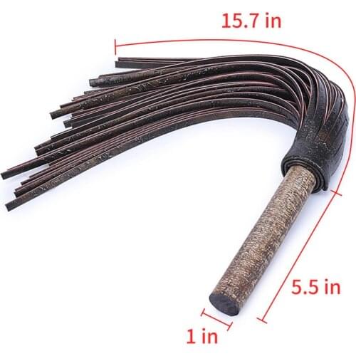 Handwork Make Genuine Leather COW LEATHER Whip，Ancient Wooden Round Handle,Custom BULLWHIP Belly