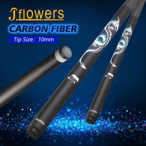 JFLOWERS One Piece Cue Snooker Cue Carbon Fiber Shaft 10.5-10.8mm Tip Carbon Snooker Cue Technology Billard Stick Kit With Case
