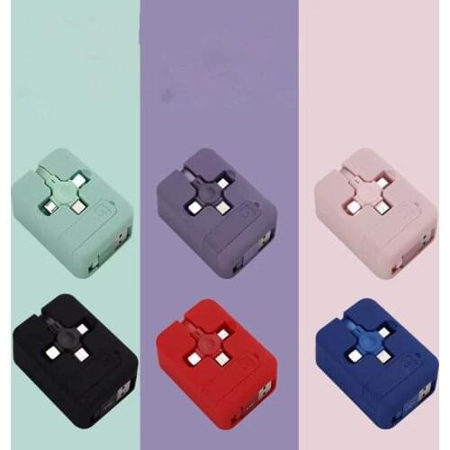 3 in 1 Retractable 1 M USB Cable Fast Charge Lightning/Type C Micro Usb Cable for Xiaomi Iphone X XR 7 Redmi Huawei Support
