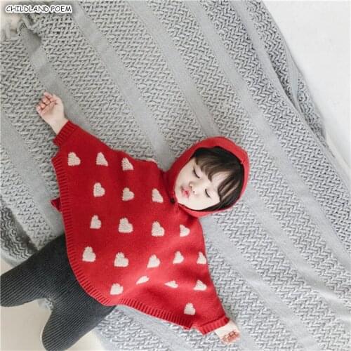 Girls Cardigan Autumn Baby Sweater For Girls Hooded Baby Girls Sweater Cloak Coat Knitted Baby Clothes For Girl Toddler Cardigan