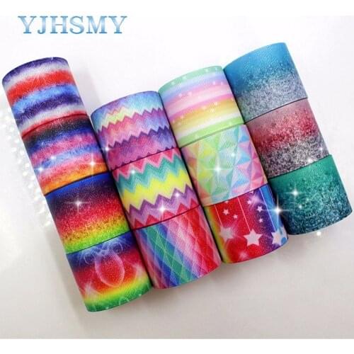 YJHSMY C-171215-336,38 mm 5 Yards flash Colorful Thermal transfer Printed grosgrain Ribbons,DIY handmade gift wrap Material