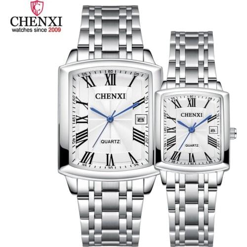 Fashion Couple Watches Women Men Watch Lovers Gift Clock Silver Stainless Steel Calendar Retro Classic Watch 3ATM Waterproof