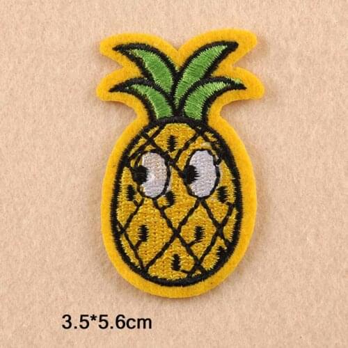 Cartoon Pineapple Iron On Patch Clothes Patch For Clothing Boys Embroidered Embroidery Patch Garment Apparel Accessories