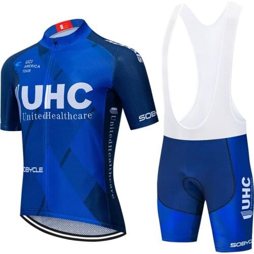 New 2020 Blue UHC Cycling TEAM jersey 20D bike pants suit mens summer quick dry pro BICYCLING shirts Maillot Culotte wear
