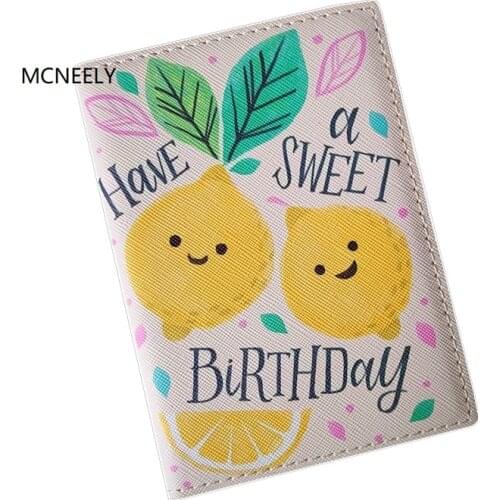 Lemon Pattern Girls Travel Passport Cover Wallet Unisex Business Credit Card Air Ticket Wallet Organizer Drop Shipping