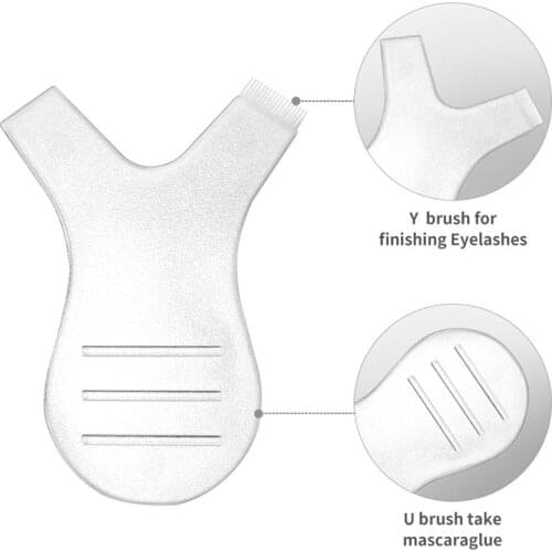 Ship From Russia Y Shape 2 different Cleaning Heads Plastic Soft Brushes Mini Disposable Eyelash Clean Brush Makeup Mascara Tool