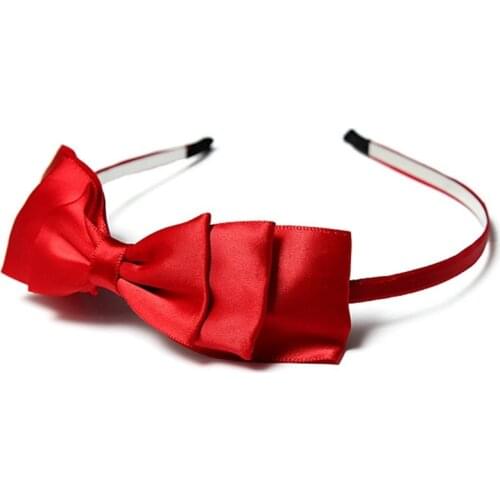 Bow Hairband Soft Elastic Bowknot Headband Hair Accessories For Children Adults Red