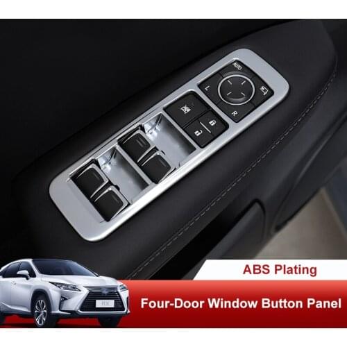 QHCP Car Inner Door Window Lift Button Switch Panel Cover Trim Electroplating Interior Accessories For Lexus RX300 200T 450HL