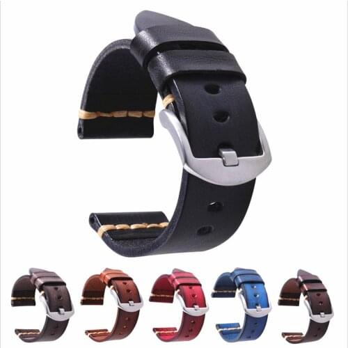 New 1PCS Genuine Cow Leather Watch Band Watch Strap 18mm 20mm 22mm 24mm 26mm Size Available - 20200532