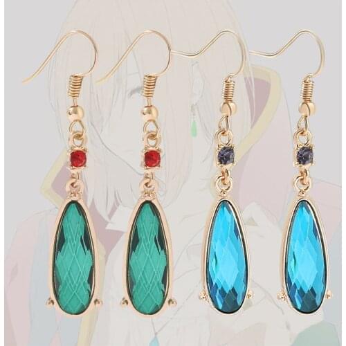 Japanese Anime Howls Moving Castle Earring серьги Howl Green Co Dangle Earrings Cosplay Drop Earrings For Women Girl Jewelry