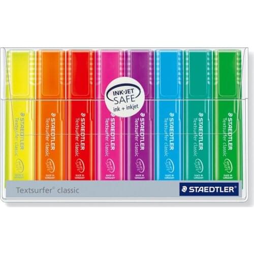 STAEDTLER Textsurfer Classic 4/6/8pcs Highlighter Pens Set 364 P WP8, Ink Jet Safe1-5mm Marker Liner Paper Fax Drawing A6110