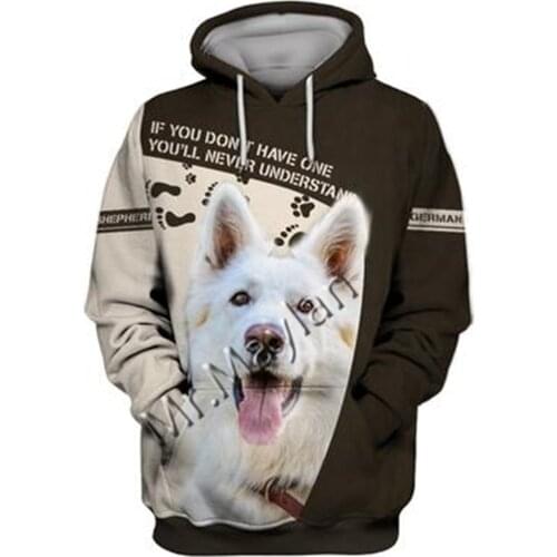 Unisex 3D German Shepherd Graphic Hoodie Harajuku Hoodie Alt Clothing Animal Crossing Streetwear Oversized Hoodie Pullover QW-58