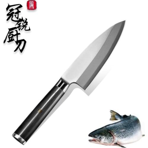 Japanese Deba Knife Stainless Steel Cutting Fish Chefs Kitchen Knives Professional Cooking Tools Salmon Tuna Sashimi Slicing