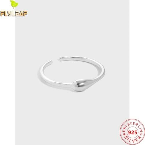 925 Sterling Silver Drop Shape Fine Open Rings For Women 18k Gold Female Simple Style Fashion Jewelry
