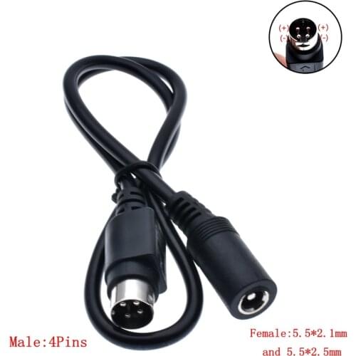 Female 5.5*2.1mm to male 4-Pin Cable Lead For SATO TG-5011-19V-ES Just a 4-Pin cable For TV LCD VCR power supply