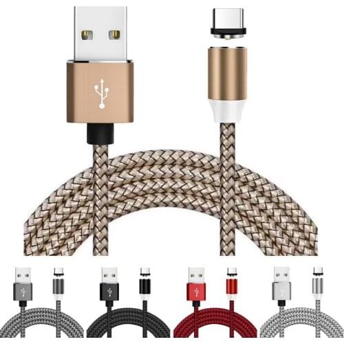 1m Mobile Phone Charging Cables For iPhone Android Charging Line 360 Degree Magnetic Data Transmission Cable With LED Indicator