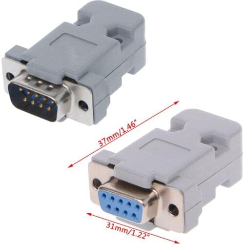 5Sets 9Pin Male/Female D-Sub Plug Solder Connector RS232 Serial DB9 w/ Grey Hood L4MF
