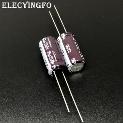 5pcs/50pcs 10uF 250V NICHICON CA Series 10x20mm High ripple current Long Life 250V10uF Aluminum Electrolytic Capacitor