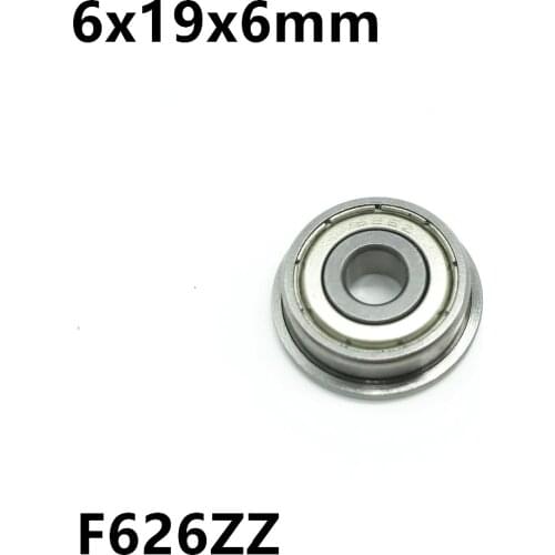 50Pcs F626ZZ 6x19x6 mm Flange Bearings Deep Groove Ball Bearing High Quality F626