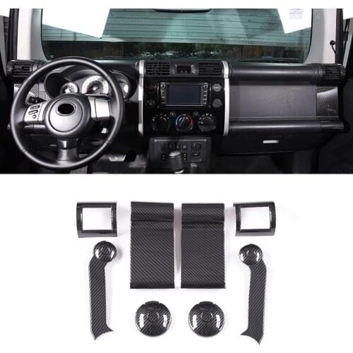 Car Accessories for Toyota FJ Cruiser 2007-2021 ABS Carbon Fiber Painted Interior Side Air Vent Cover Trim 8pcs