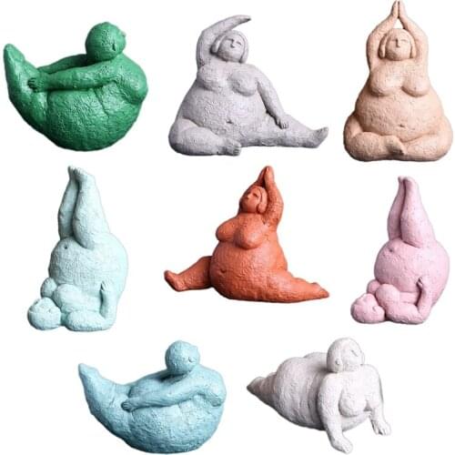 Abstract Fats Lady Girls Figurine Decoration Ceramic Craft Home Decor Accessories Living Room Figure Art Sculpture
