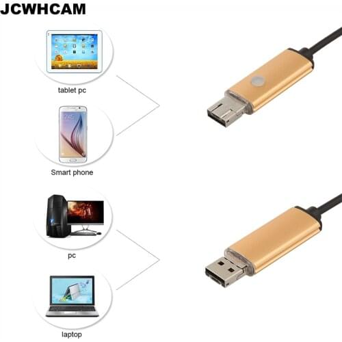 JCWHCAM 1M 2M 5M 10M Endoscope Borescope USB Android Inspection Camera HD 6 LED 5.5mm Len 480p Waterproof Car Endoscopio Tube