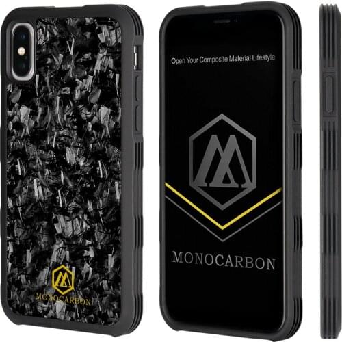MONOCARBON Forged Carbon Fiber Case for iPhone X XS XR XS Max - Carbon Fibre Case Shockproof Full Sides Protection Drop Tested