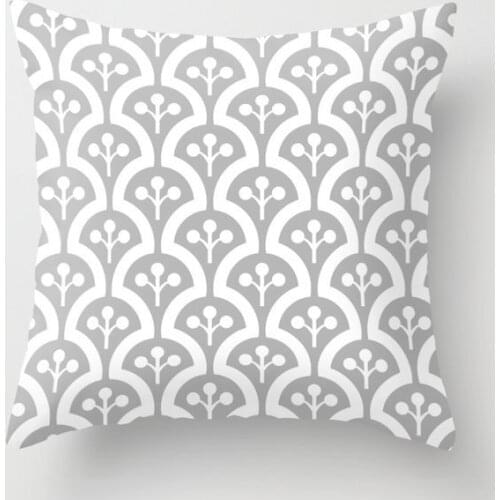 Silver Grey Sofa Pillow Cushion Cover European Grey Geometric Polyester Pillowcase Fashionable Simple Household Pillowcase 1PC