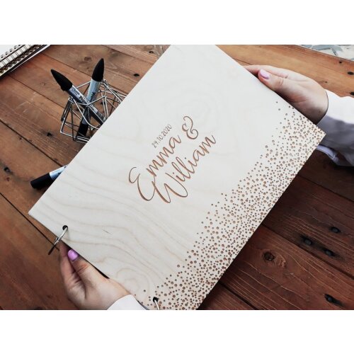 Wooden Guestbook, Modern Guest Book, Personalised Guest Book, wooden photo album Modern Wedding Guest Book, Wooden Wedding Guest