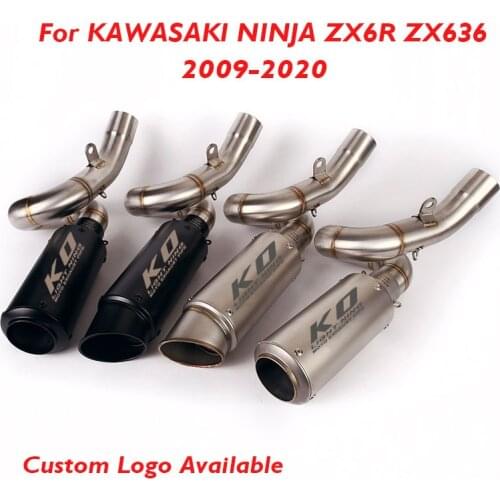 Ninja ZX6R Motorcycle Exhaust Muffler System Escape Silencer for Kawasaki Ninja ZX6R 2009-2020 Slip on Connection Link Mid Pipe