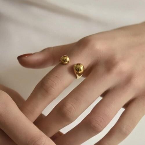 New Trendy Simple Punk Stylish Design Smooth Adjust Size Gold Finger Rings For Women Teens Fashion Jewelry Party Gift