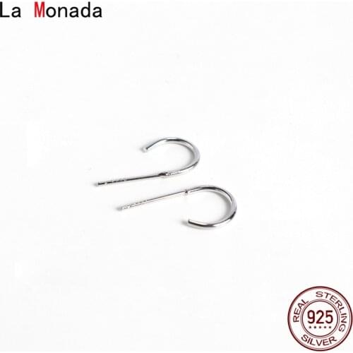 La Monada Minimalist Circle Women Stud Earrings Korean 925 Sterling Silver Earrings For Women Jewelry Womens Earrings Stylish