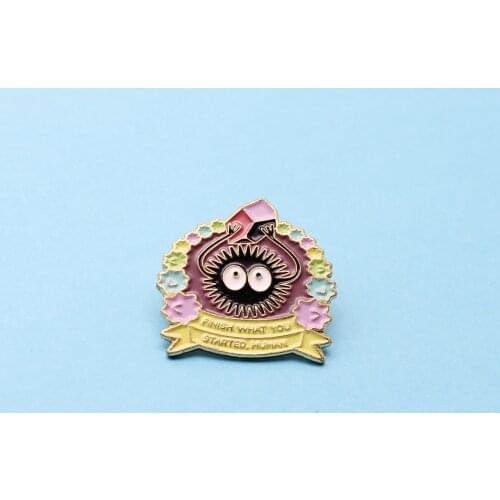 Cartoon Personality Fashion Big Eyes Prickly Doll Find Baby Creative Brooch Flower Letter Winding Prickly Doll Badge Boys Girls