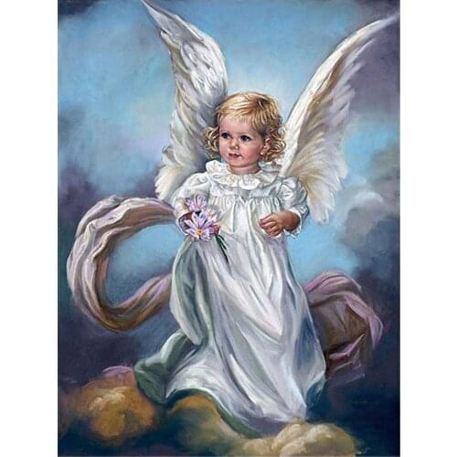 Angel Girl DIY Cross Stitch 11CT Embroidery Kits Needlework Craft Set Printed Canvas Cotton Thread Home Decoration Design