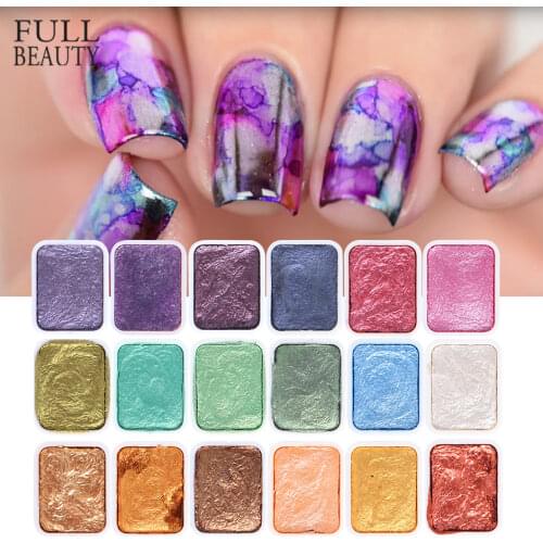 1Set Shimmer Pearl Nail Art Pigment Watercolor Solid Paints Set Holographic Aurora Nail Decoration Glitter Acuarelas CH1915-1