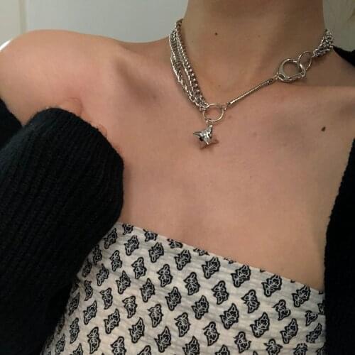 New 90s Hip Hop Punk Thorns Necklaces for Women Goth Vintage Fashion Charm Thorns Clavicle Chain Necklace Y2K Jewelry Gift 2021