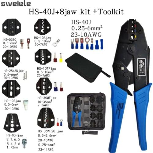 HS-40J Crimping Pliers Clamp Tools Cap/Coaxial Cable Terminals Kit 230mm Carbon Ste Multi-Functional Electrical Maintenance Tool