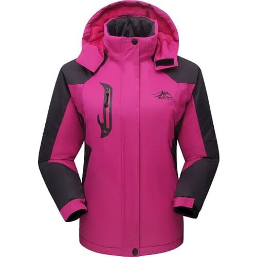Autumn and winter couple mountaineering warm windproof hooded solid color clothing outdoor riding cold men and women