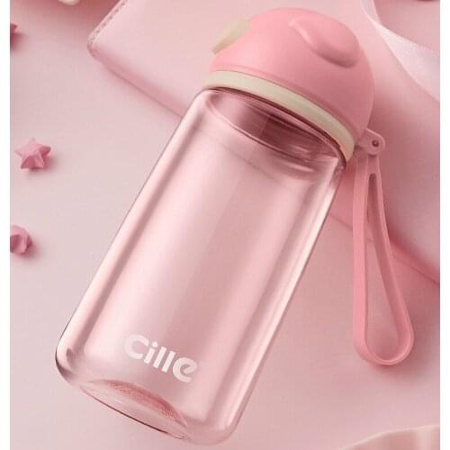 Plastic Cute Water Bottle Leak Proof Portable Simple Summer Tea Tumbler School Kids Sport Garrafa De Agua Children Bottle AB50WB