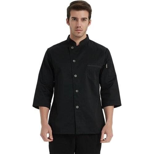 Chef Work Clothing Men and Women Hotel Three Quarter Sleeve Chefs Uniform Western Restaurant Cook Wear Coffee Shop Workwear