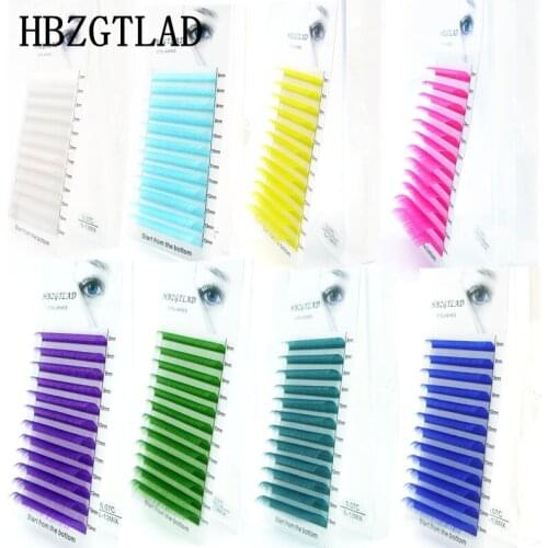 HBZGTLAD Makeup 8-13mm mix 3D Mink Eyelashes colored Individual Eyelash Natural Soft Lashes High Quality Eyelashes Premium Mink